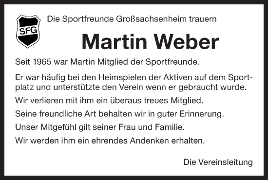 Traueranzeige von Martin Weber von Bietigheimer Zeitung