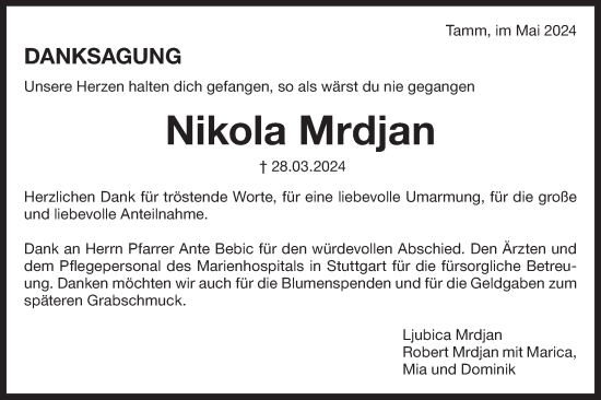 Traueranzeige von Nikola Mrdjan von Bietigheimer Zeitung