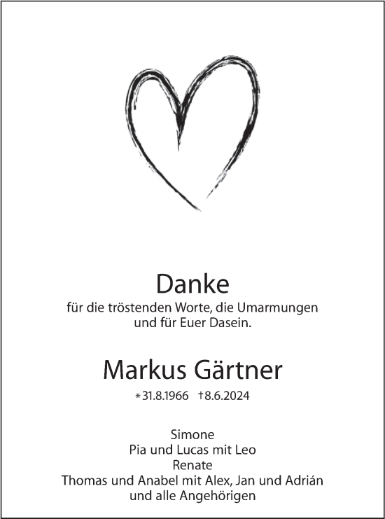 Traueranzeige von Markus Gärtner von Bietigheimer Zeitung