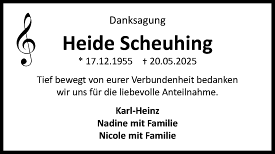 Traueranzeige von Heide Scheuhing von Bietigheimer Zeitung