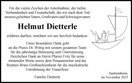 Traueranzeige von Helmut Dietterle von Bietigheimer Zeitung
