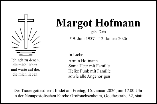 Traueranzeige von Margot Hofmann von Bietigheimer Zeitung